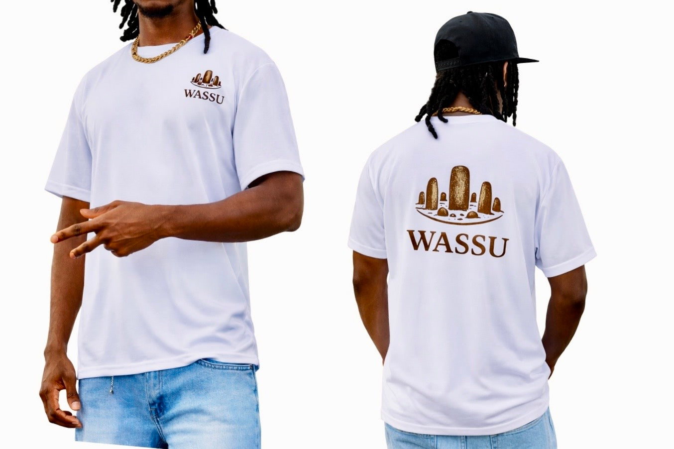 WASSU Stone Circle Summer T-Shirt – Minimal Front Logo & Back Graphic Wassu