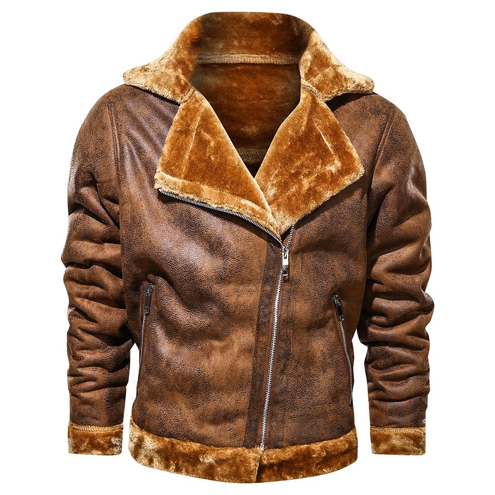 Retro Winter Herrenjacke in Wildleder-Optik – Stilvoll & Warm