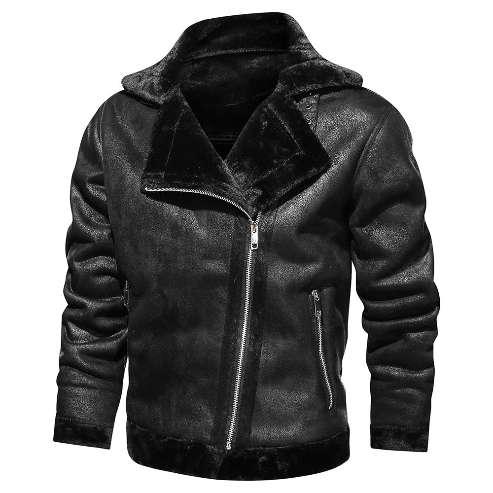 Retro Winter Herrenjacke in Wildleder-Optik – Stilvoll & Warm