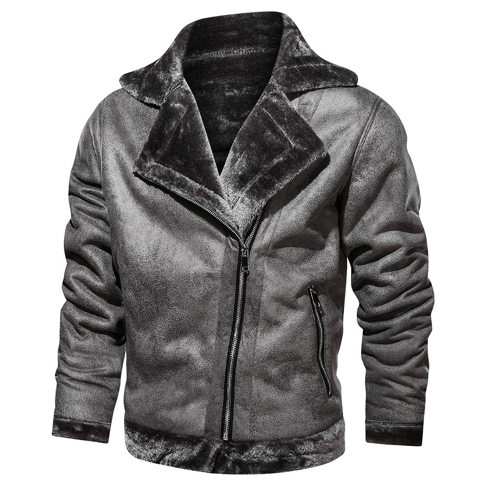 Retro Winter Herrenjacke in Wildleder-Optik – Stilvoll & Warm