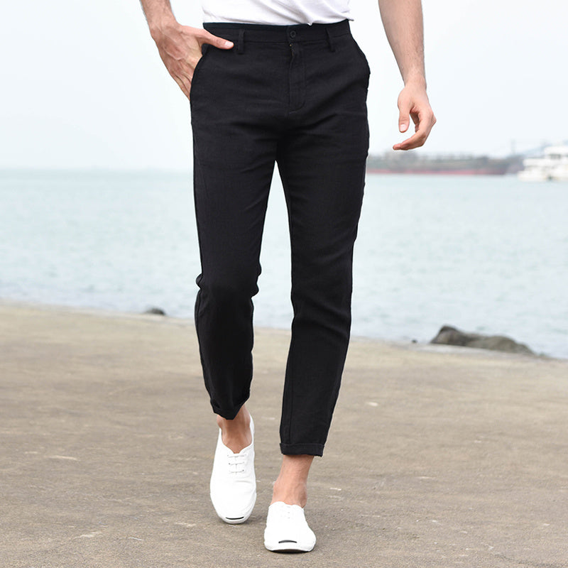 Atmungsaktive Herrenhose aus Baumwolle & Leinen – Lässig & Bequem