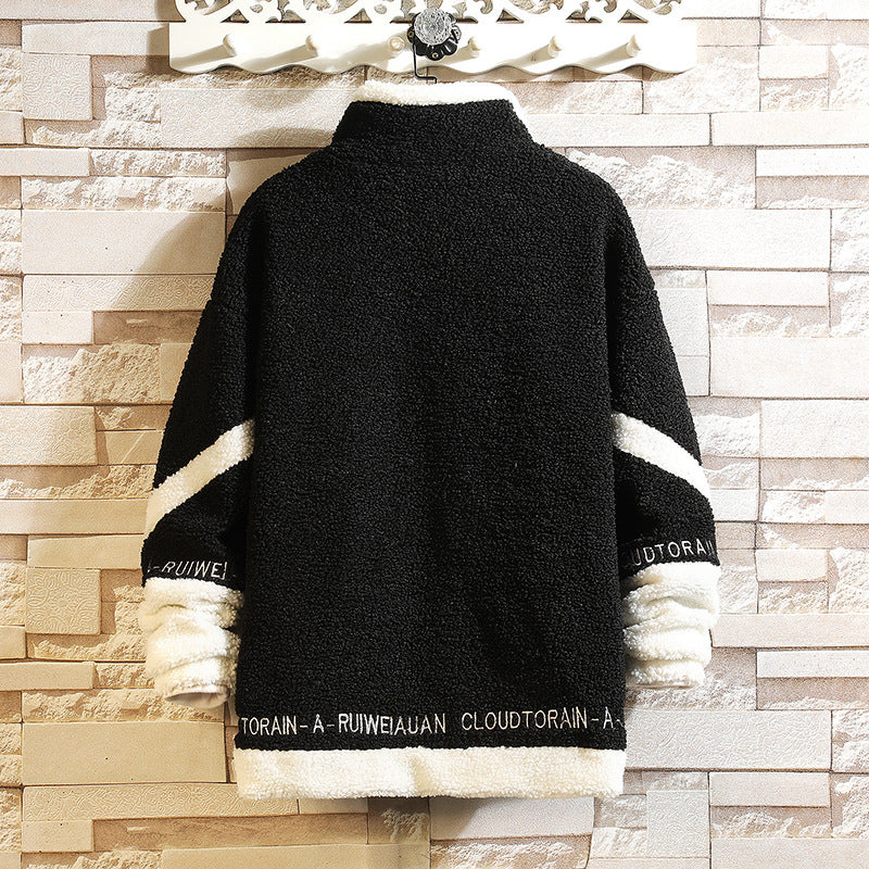Autumn And Winter New Hanging Pat Lambswool Particle Fleece Jacket Men Mein Shop