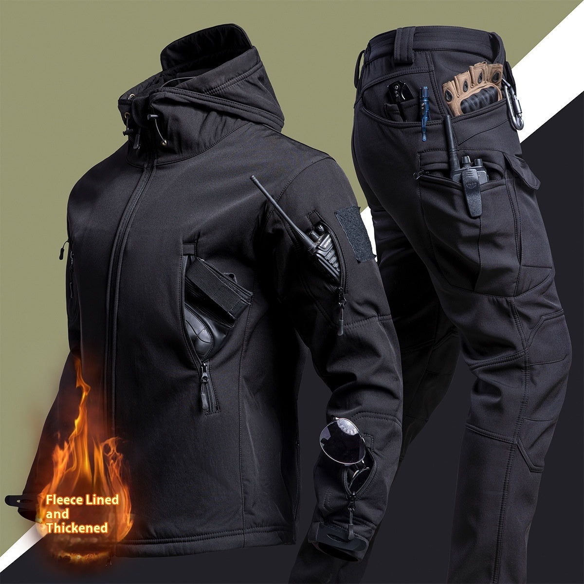 Camouflage Winter Outdoors Shell Jacket Suit For Men Mein Shop