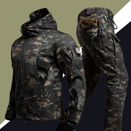 Camouflage Winter Outdoors Shell Jacket Suit For Men Mein Shop