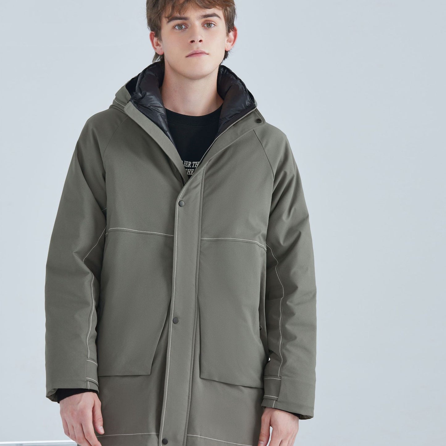Herren Daunenjacke mit Kapuze – Lang & Wärmend