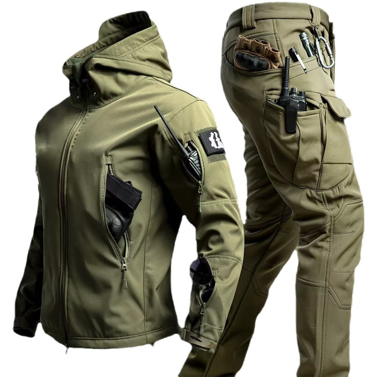 Camouflage Winter Outdoors Shell Jacket Suit For Men Mein Shop