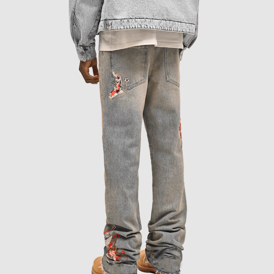 Men's Straight-Leg Denim Pants, European And American Street Style Mein Shop