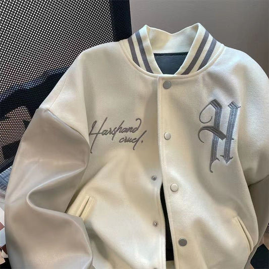 Herren Baseballjacke – Besticktes Design & Lässiger Schnitt