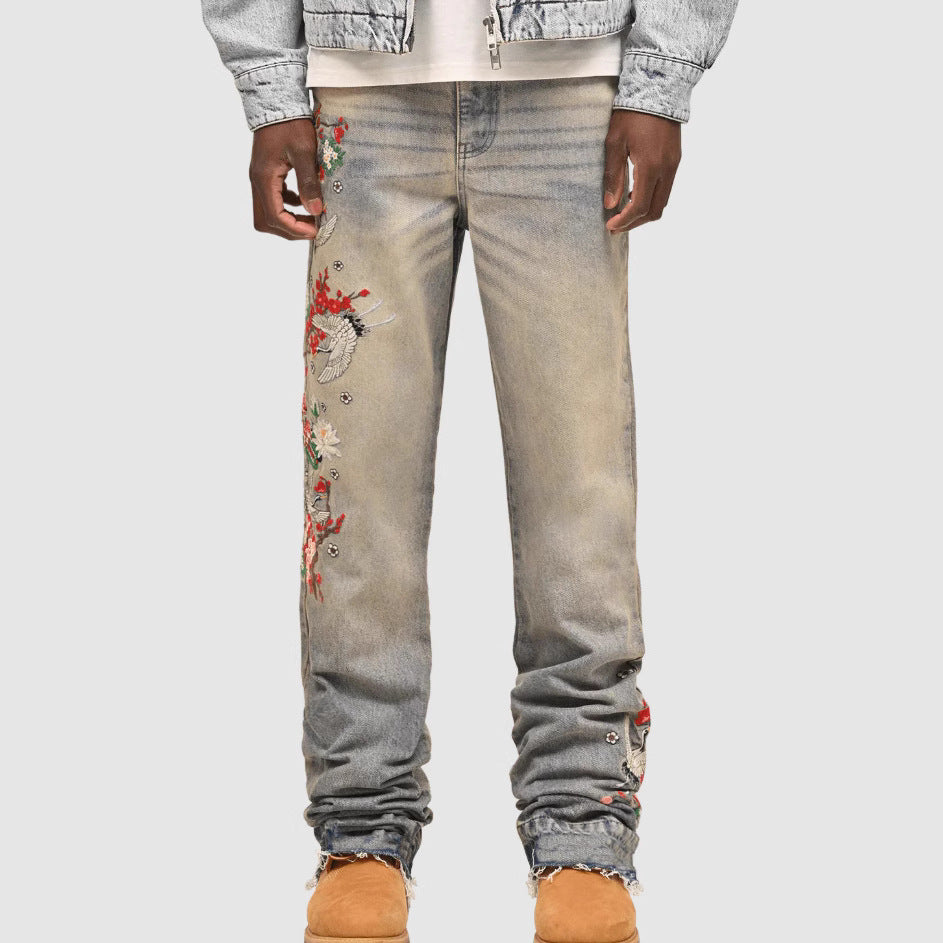 Men's Straight-Leg Denim Pants, European And American Street Style Mein Shop
