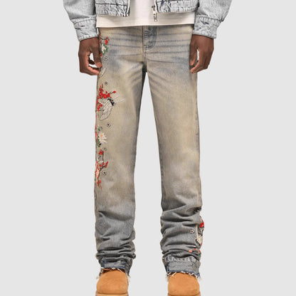 Men's Straight-Leg Denim Pants, European And American Street Style Mein Shop