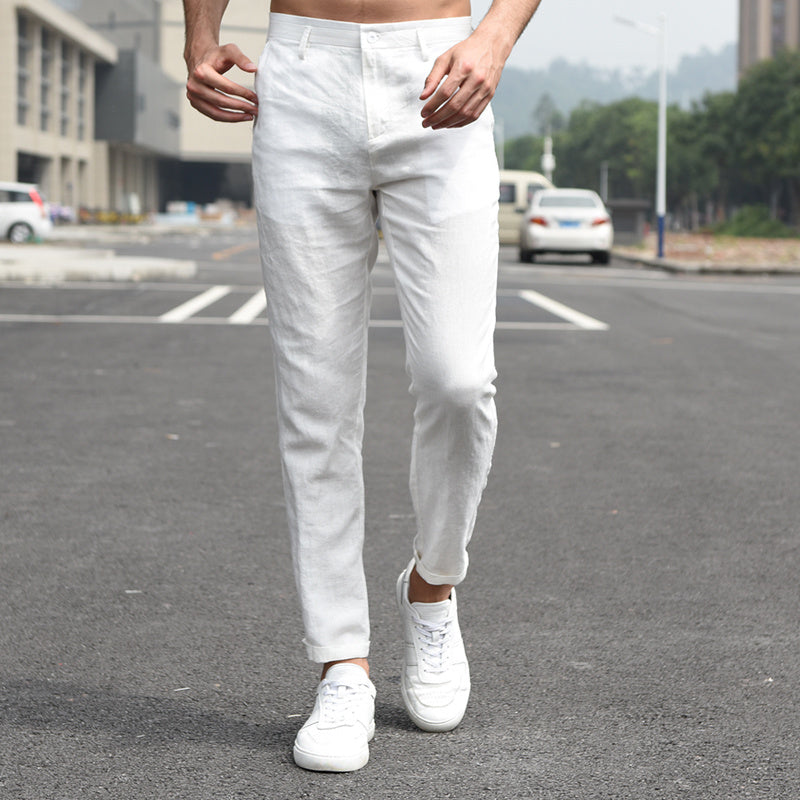Atmungsaktive Herrenhose aus Baumwolle & Leinen – Lässig & Bequem