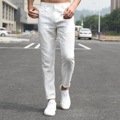 Atmungsaktive Herrenhose aus Baumwolle & Leinen – Lässig & Bequem
