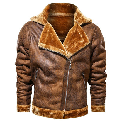Retro Winter Herrenjacke in Wildleder-Optik – Stilvoll & Warm