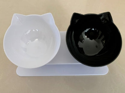New Inclined Food Cat Ear Oblique Mouth Transparent Single Pet Bowl Mein Shop