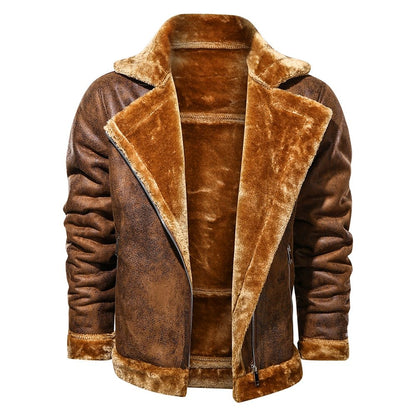 Retro Winter Herrenjacke in Wildleder-Optik – Stilvoll & Warm