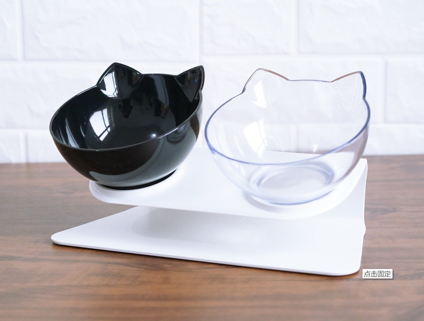 New Inclined Food Cat Ear Oblique Mouth Transparent Single Pet Bowl Mein Shop