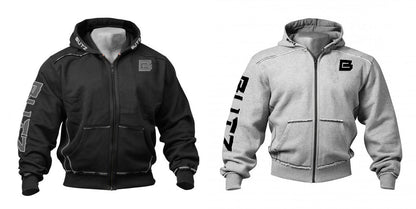 Cross-border Muscle Brothers Autumn And Winter Plus Fleece Hooded Sweater Men's Fitness Leisure Sports Jacket Long-sleeved Men's Sweater Cardigan Mein Shop