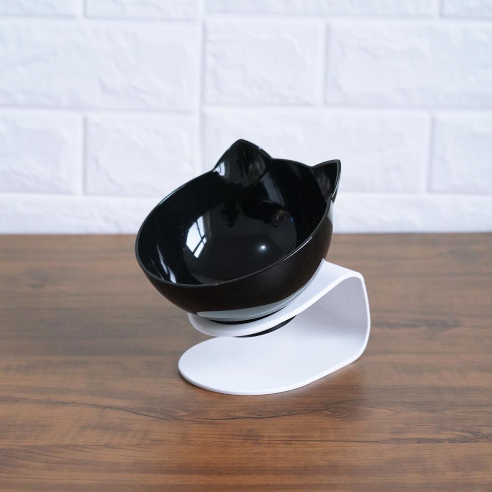 New Inclined Food Cat Ear Oblique Mouth Transparent Single Pet Bowl Mein Shop