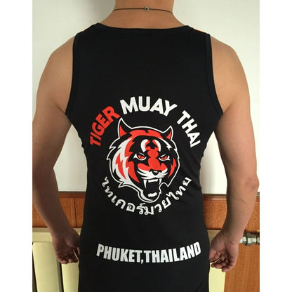 Thai Tiger Boxing Gym Black and Orange Vest Mein Shop