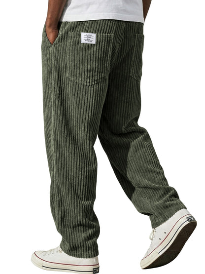 Men's Retro Corduroy Loose Straight-Leg Pants Mein Shop