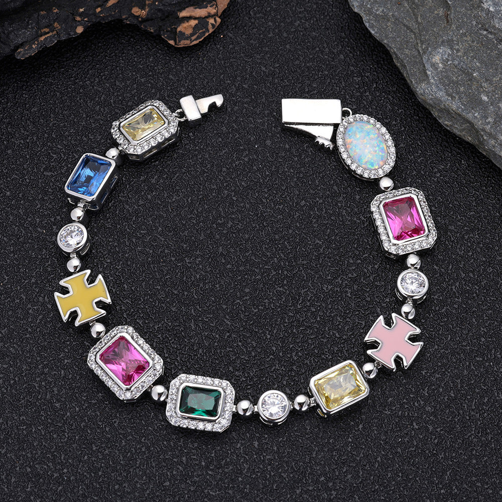 Hip Hop Color Gemstone Jewelry Bracelet Female Accessories Mein Shop