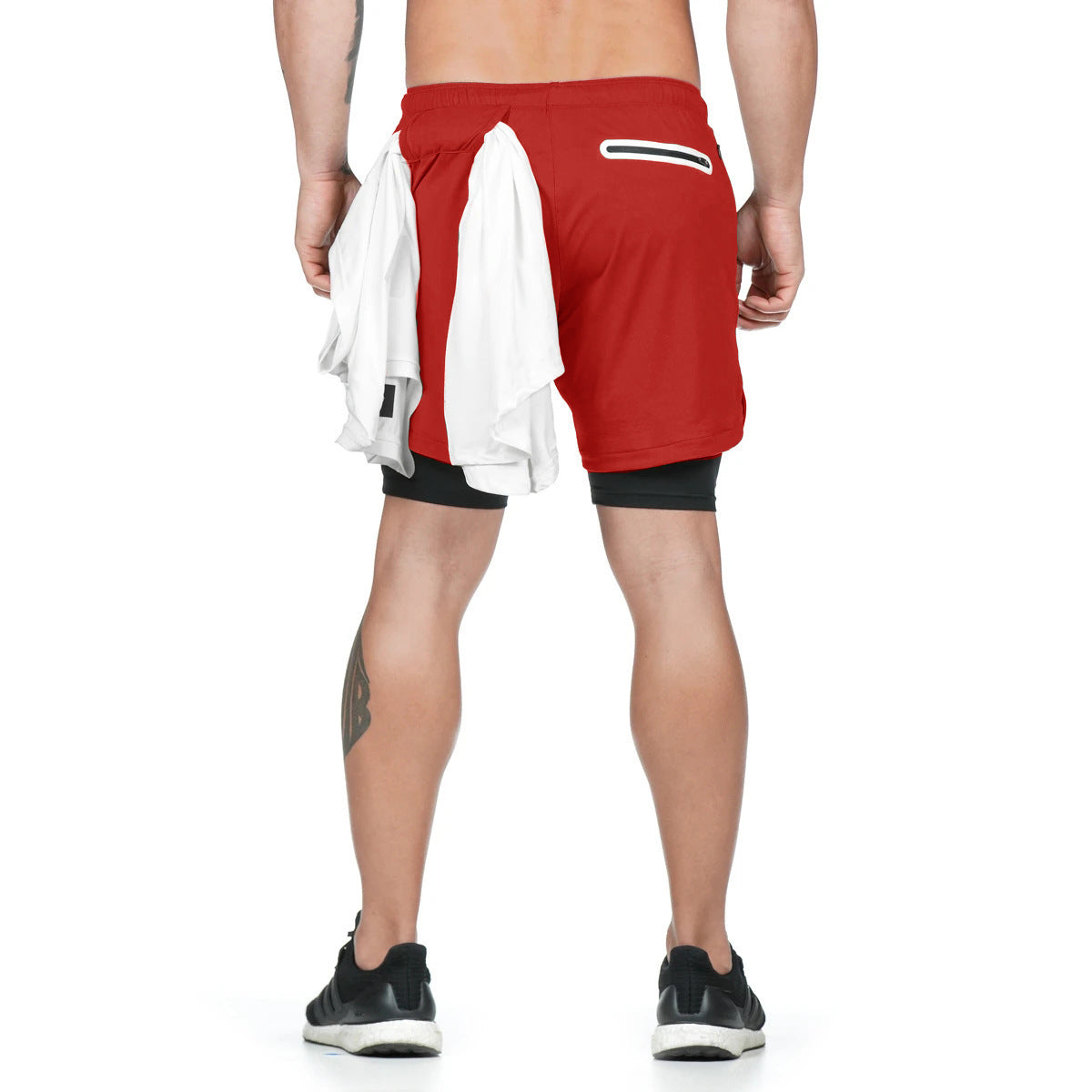 Running Shorts Men 2 In 1 Double-deck Quick Dry GYM  Fitness Jogging Workout  Pants Mein Shop
