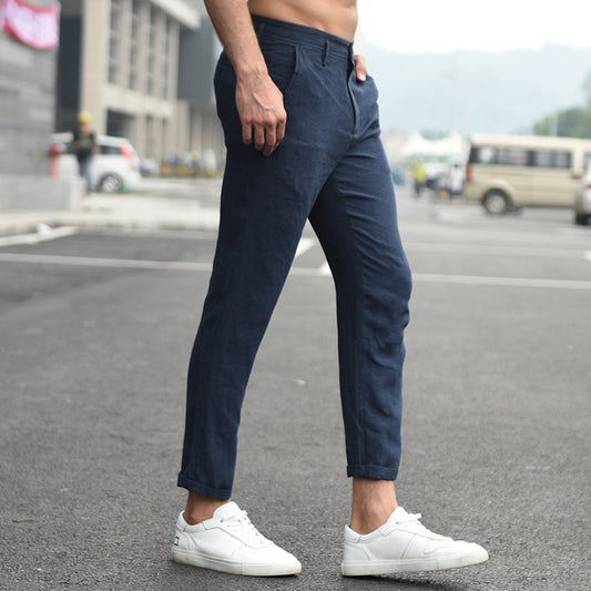Atmungsaktive Herrenhose aus Baumwolle & Leinen – Lässig & Bequem