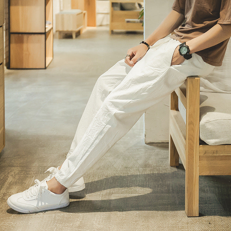 Casual Cropped Pants aus Baumwolle & Leinen – Lässiger Sommer-Style für Herren