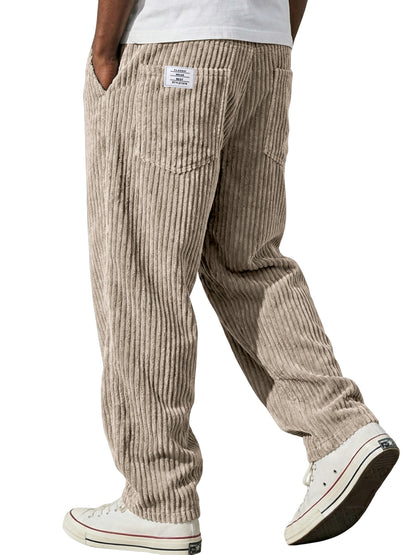Men's Retro Corduroy Loose Straight-Leg Pants Mein Shop