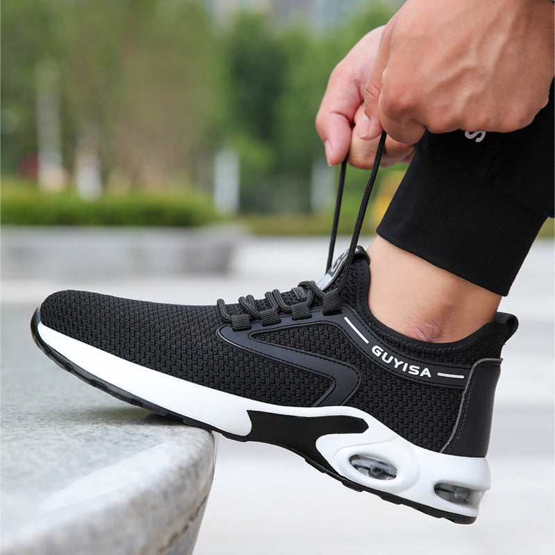 Black Sneakers Men Work Safety Shoes Lightweight Breathable For Gym Travel Work Casual Tennis Running Shoes Mein Shop