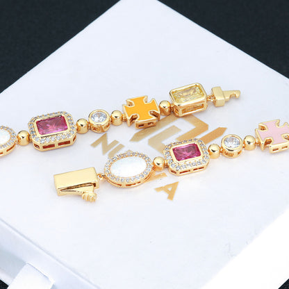 Hip Hop Color Gemstone Jewelry Bracelet Female Accessories Mein Shop