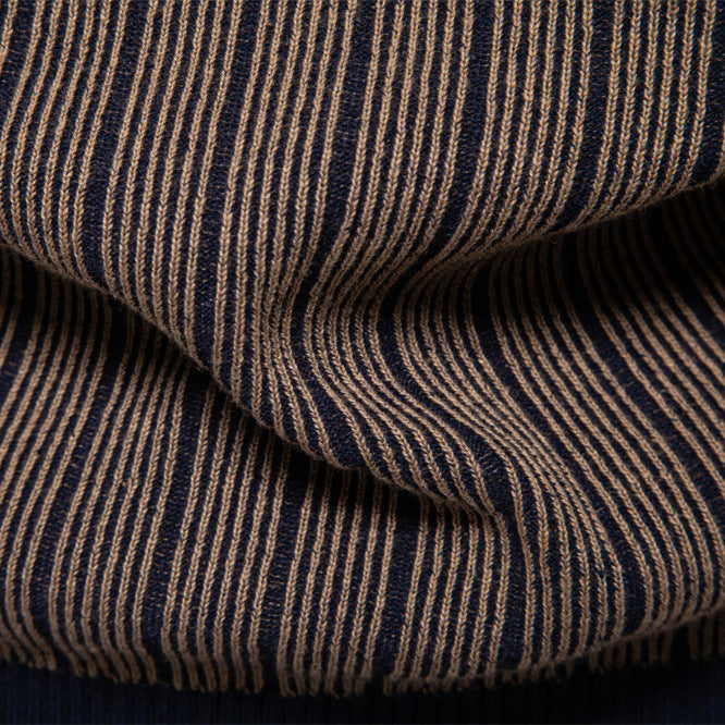 Herren Pullover mit Halbrollkragen – Slim Fit & Gestreift