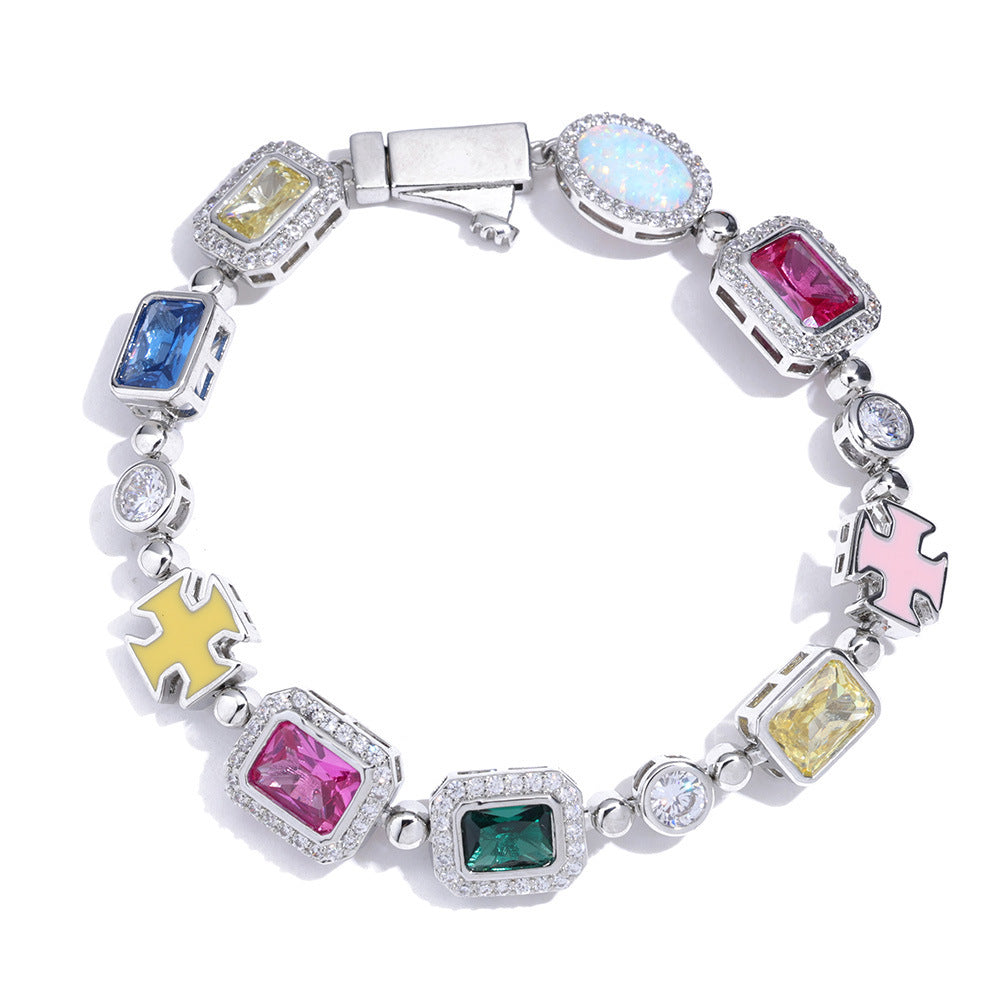 Hip Hop Color Gemstone Jewelry Bracelet Female Accessories Mein Shop