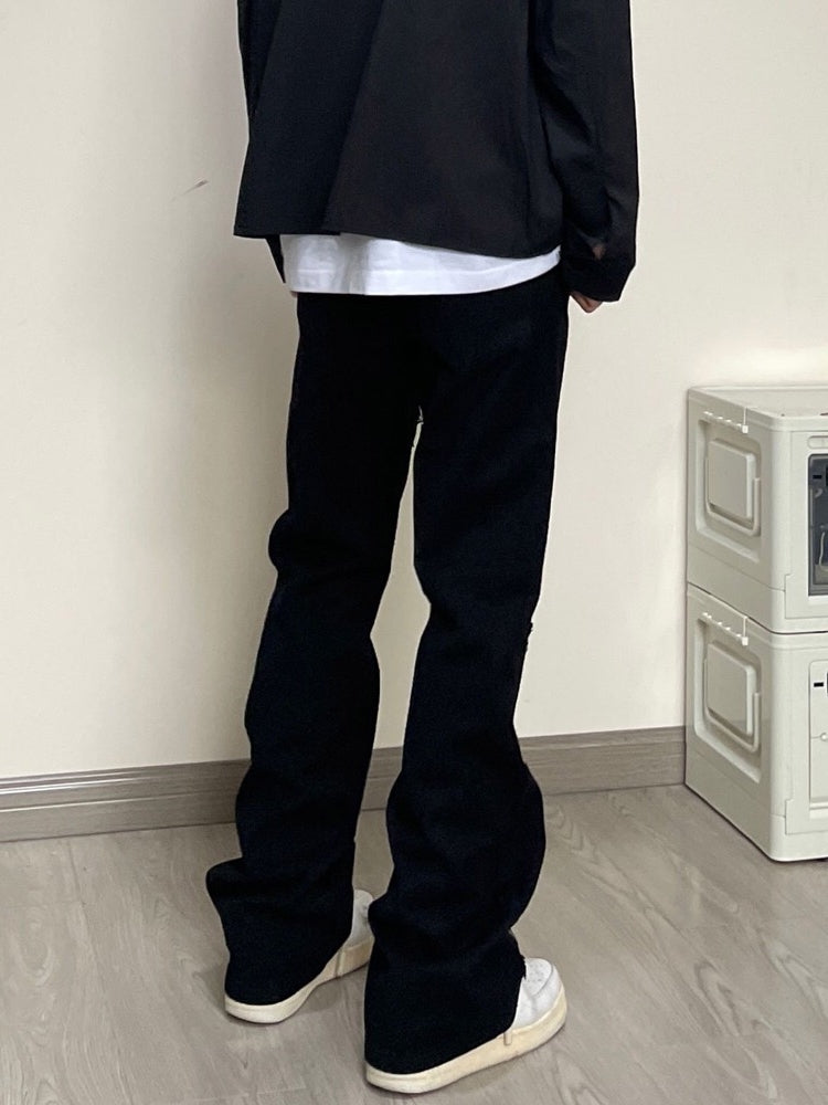 Zipper Design Jeans For Men With Straight Sleeves Mein Shop