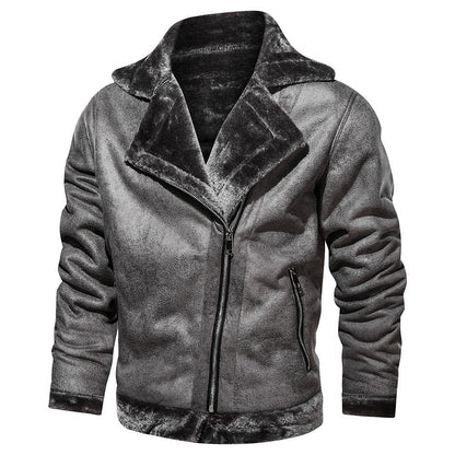 Retro Winter Herrenjacke in Wildleder-Optik – Stilvoll & Warm