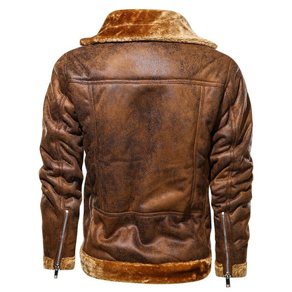 Retro Winter Herrenjacke in Wildleder-Optik – Stilvoll & Warm