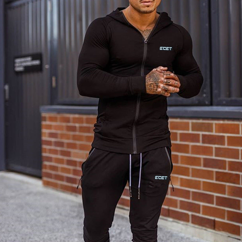 Muscle Autumn Winter Fitness Outdoor Training Jacket Pants Set Mein Shop