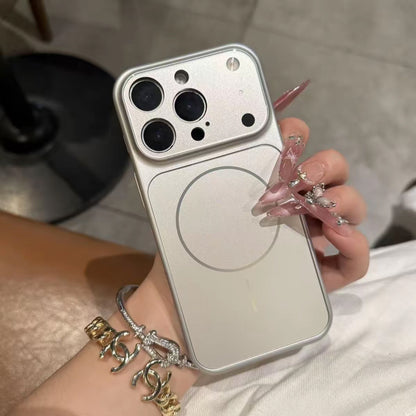 Magnetic Phone Case, MagSafe Case, iPhone Protective Case, Nano Frosted Glass Case, Wireless Charging Case, Armor Phone Cover, Solid Color Phone Case, iPhone Pro Max Case, Slim Magnetic Case