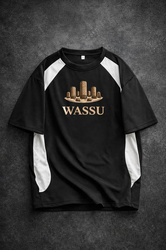WASSU Stone Circle Black T-Shirts- Minimal Logo Streetwear Tee Wassu