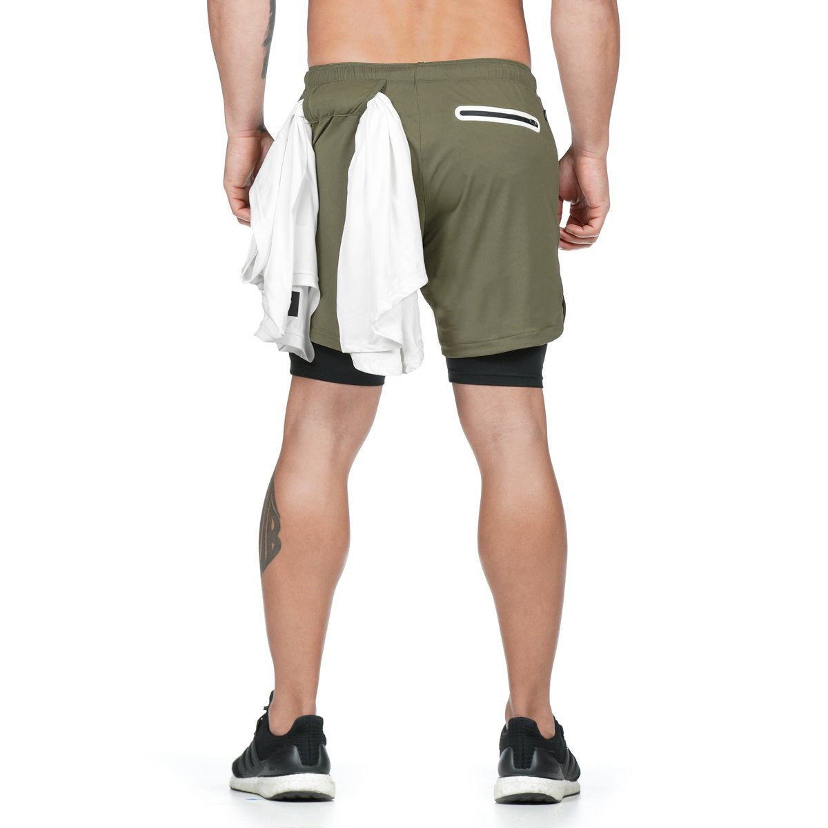 Running Shorts Men 2 In 1 Double-deck Quick Dry GYM  Fitness Jogging Workout  Pants Mein Shop
