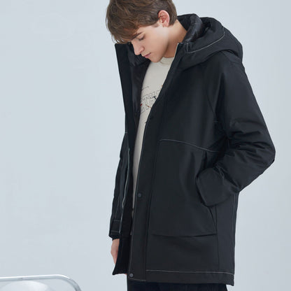 Herren Daunenjacke mit Kapuze – Lang & Wärmend