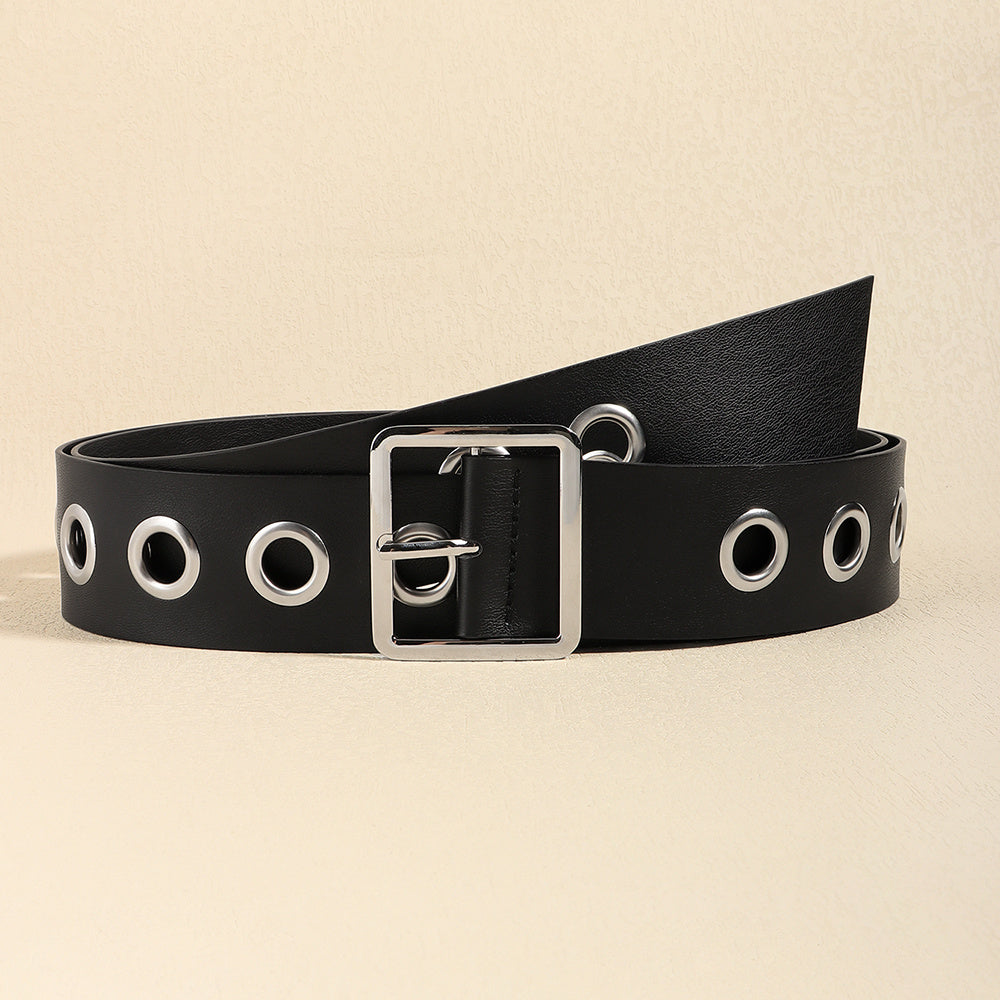 Men And Women Fashion Hollow Belt Personality Punk Style PU Soft Belt Jeans Hip Hop Accessories Mein Shop