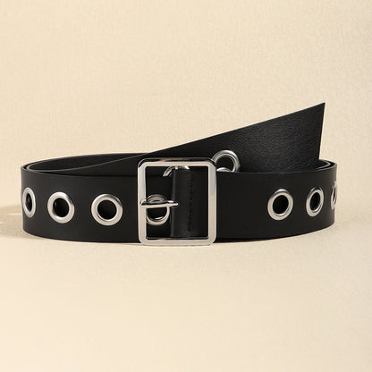 Men And Women Fashion Hollow Belt Personality Punk Style PU Soft Belt Jeans Hip Hop Accessories Mein Shop