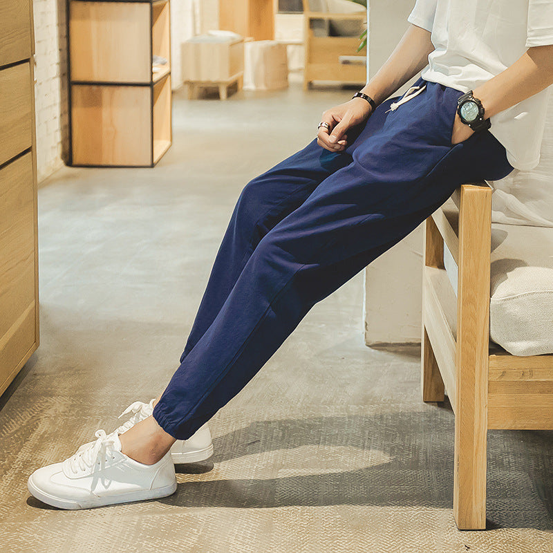 Casual Cropped Pants aus Baumwolle & Leinen – Lässiger Sommer-Style für Herren