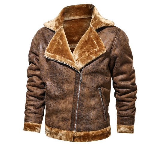 Retro Winter Herrenjacke in Wildleder-Optik – Stilvoll & Warm