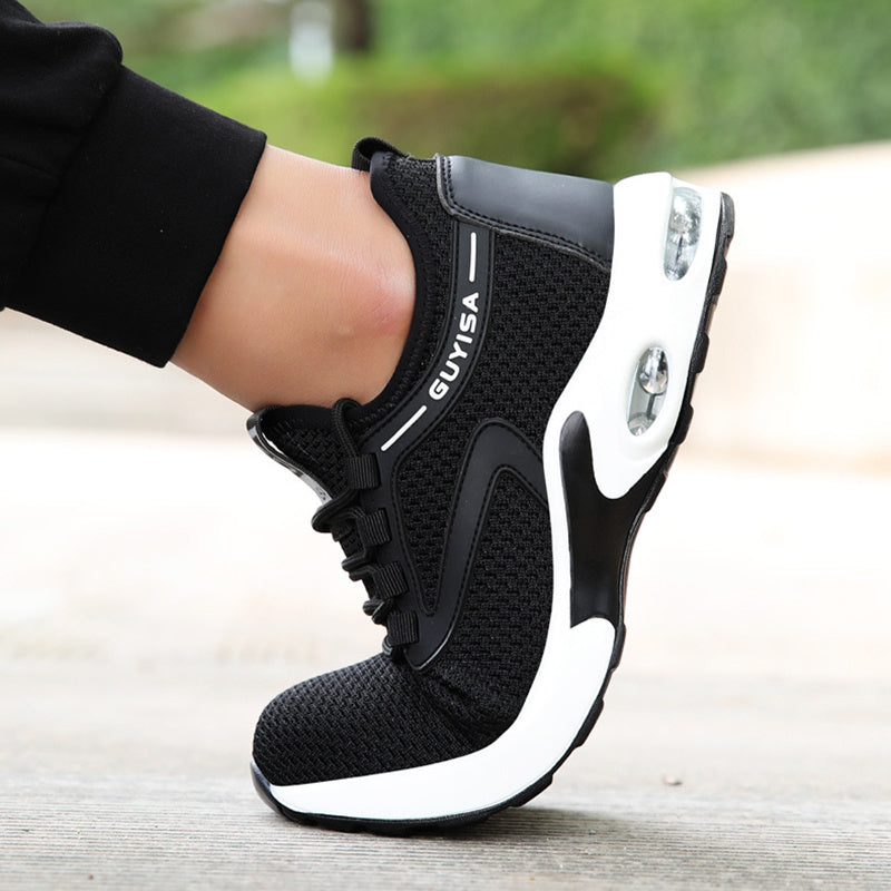 Black Sneakers Men Work Safety Shoes Lightweight Breathable For Gym Travel Work Casual Tennis Running Shoes Mein Shop