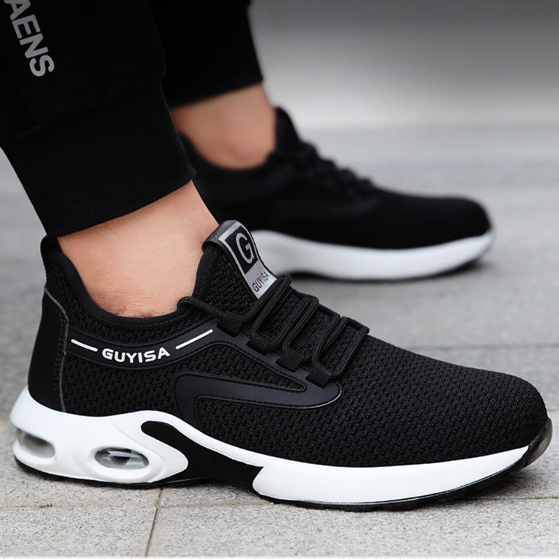 Black Sneakers Men Work Safety Shoes Lightweight Breathable For Gym Travel Work Casual Tennis Running Shoes Mein Shop