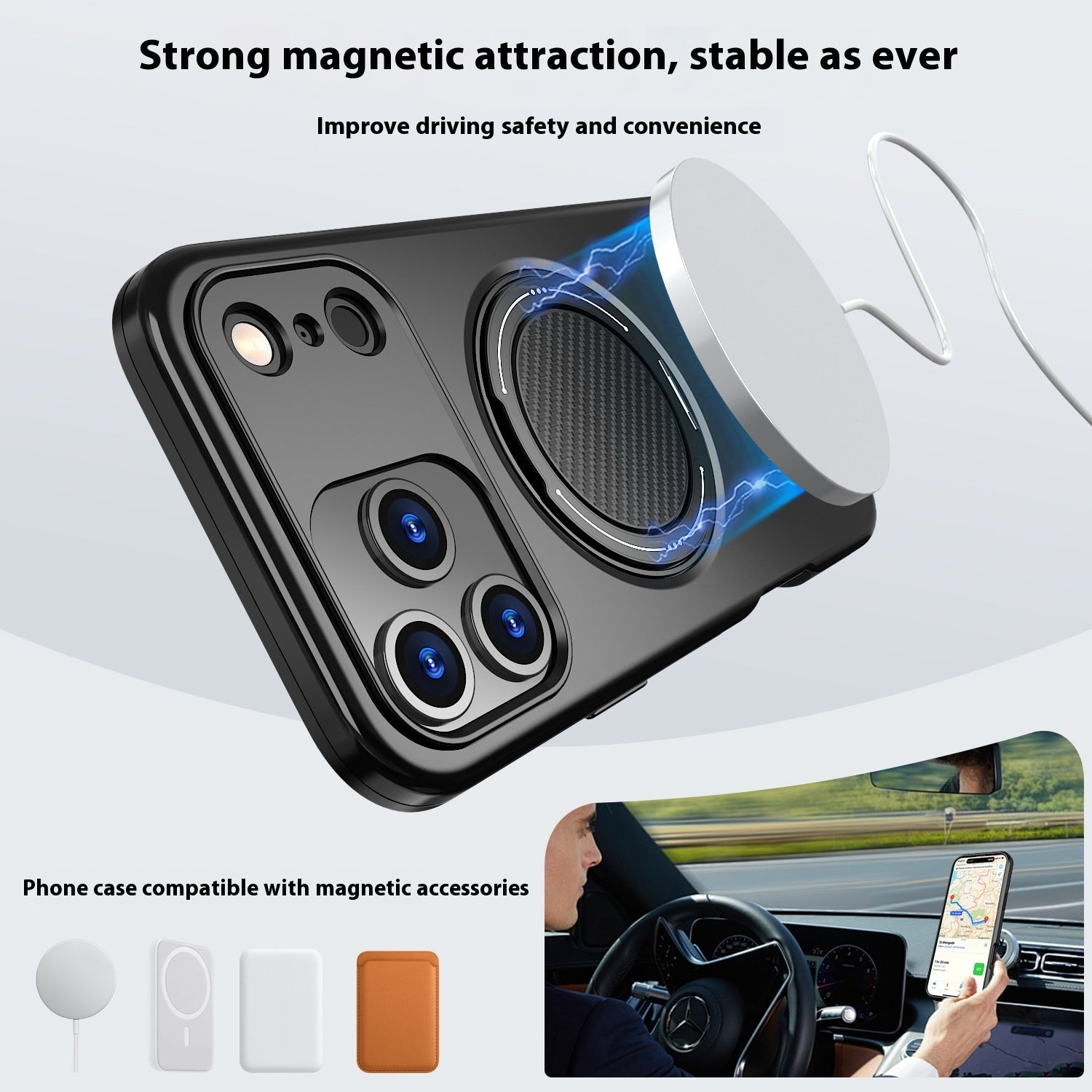 Suitable For 17Pro Phone Case Rotating Damping Magnetic Bracket Two-in-one Mein Shop