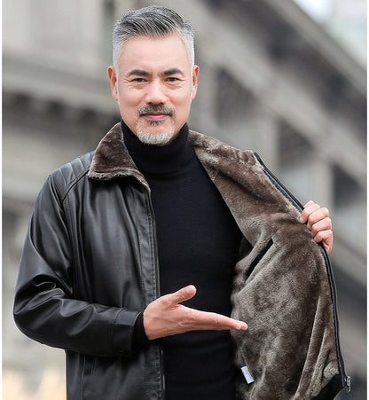 Winter Kunstleder Herrenjacke – Dein perfekter Begleiter für kalte Tage! ❄️🧥
