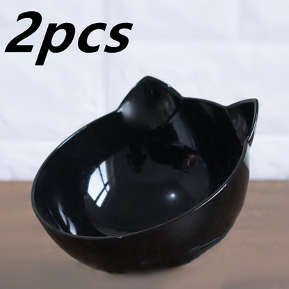 New Inclined Food Cat Ear Oblique Mouth Transparent Single Pet Bowl Mein Shop